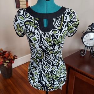 Essentials Print Pleated Blouse